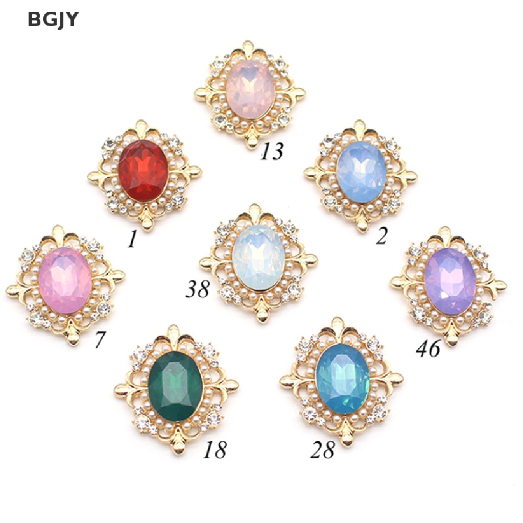 1 Nút Hợp Kim Acrylic 30 * 34MM Đính Đá Ngọc Trai Nhân Tạo Phong Cách Mới