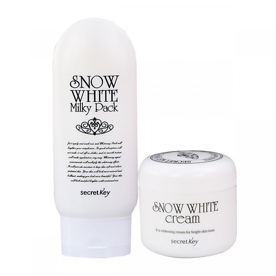 Bộ 2 sản phẩm dưỡng trắng da toàn diện Secret Key (Snow White Cream 50g + Snow White Milky Pack 200g)