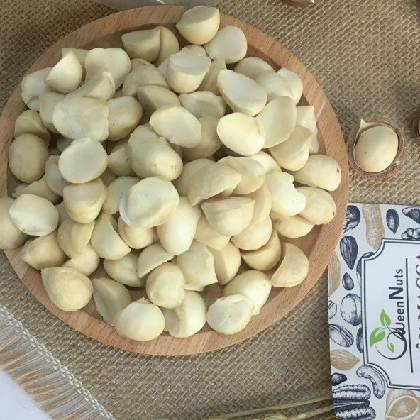 500gr Nhân macca vỡ đôi đã tách vỏ Đak Lak nhà trồng đã sấy chín | BigBuy360 - bigbuy360.vn