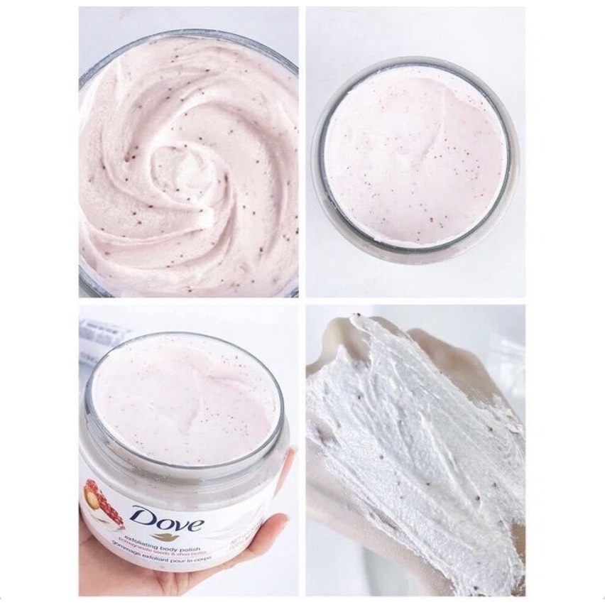 Tẩy Da Chết Toàn Thân Dove Exfoliating body, giúp da mịn màng, chiết xuất tự nhiên