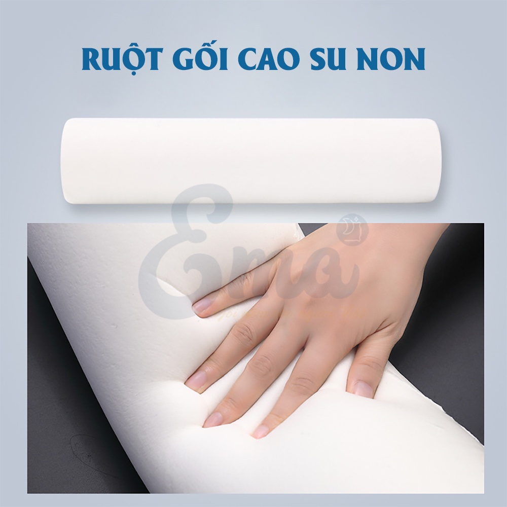 Gối kê cổ cao su non EMA cho người thoái hóa cột sống cổ, thoát vị đĩa đệm, giảm đau mỏi vai gáy - Kích thước 43x10cm