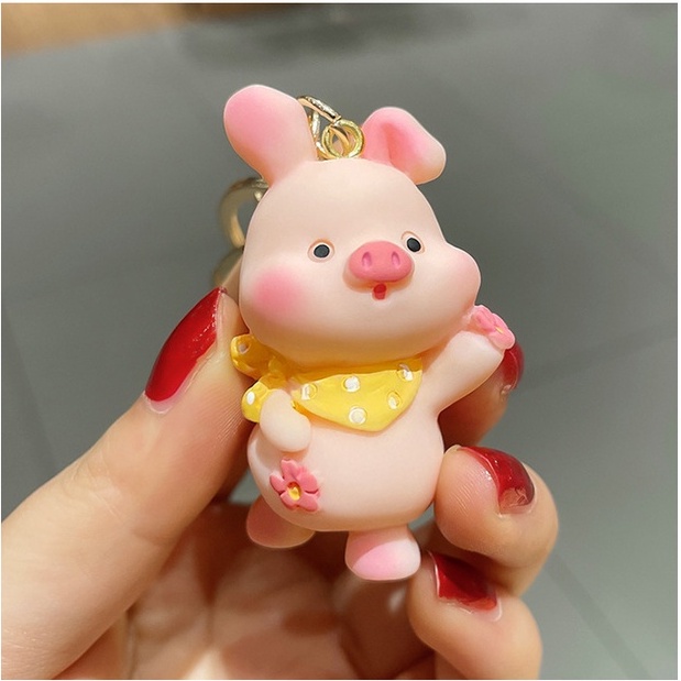 [Hàng mới về] Móc khóa Heo Hồng Hoa anh đào - Móc khóa Piggy treo Balo đáng yêu