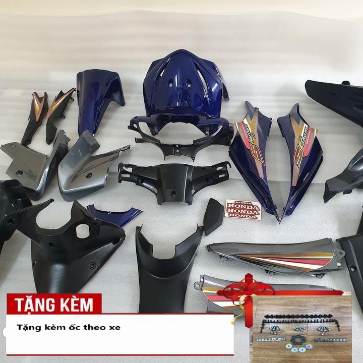 Bộ nhựa xe Wave S110  đời 2008 đến 2010 Màu Xanh Tím Than  Dàn áo xe máy Wave S110