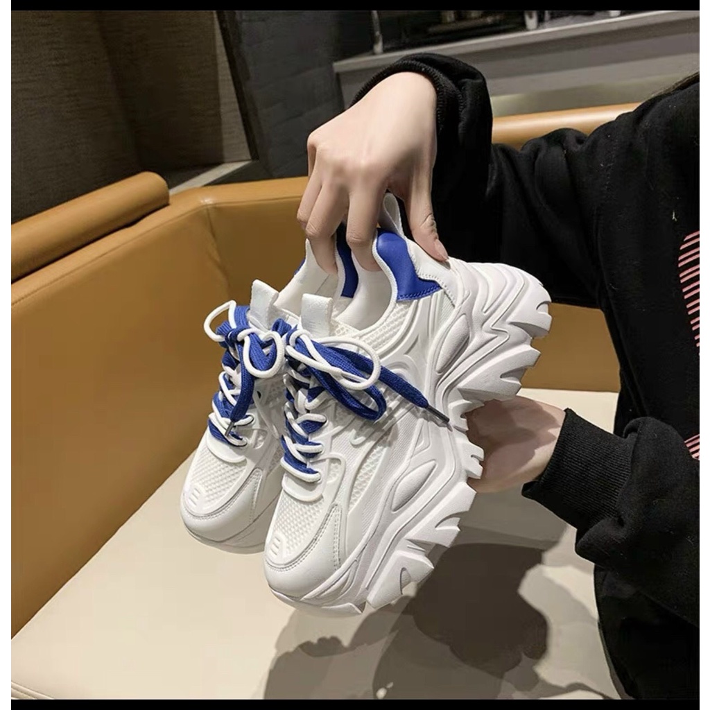 Giày Thể Thao Nữ, Giày Sneaker Nữ Độn Đế Da Mềm Phối Lưới Phong Cách Ulzzang,FULL BOX  M64 -- Lisa