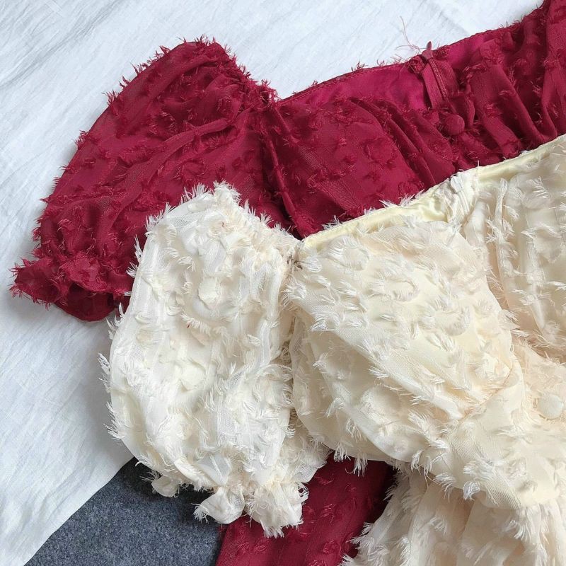 Jumpsuits Áo Cổ Vuông Tay Bo - Quần  Tầng