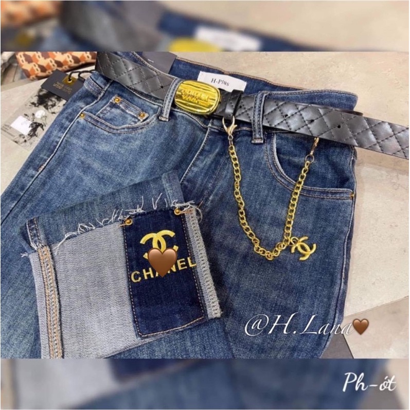 MÃ 3000- QUẦN JEAN BAGGY GẬP GẤU C  N (không kèm đai)