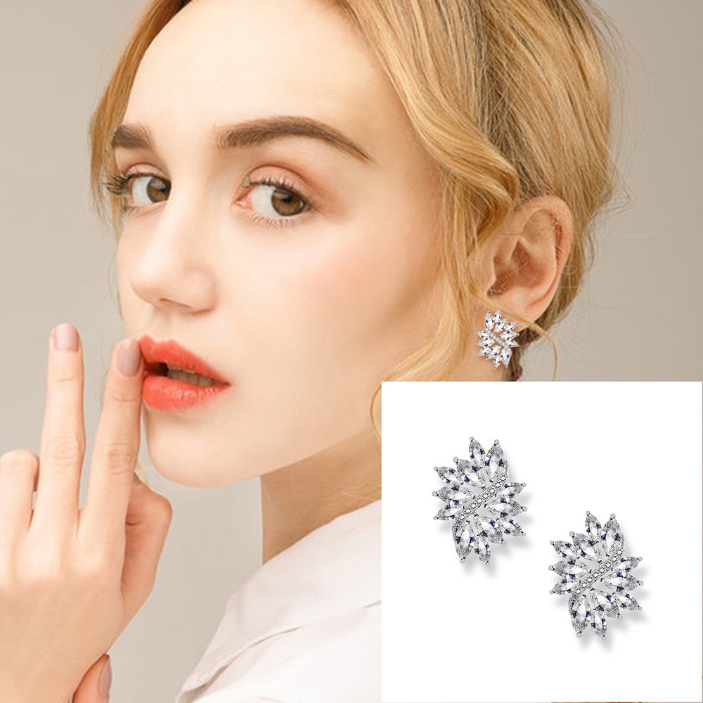 Khuyên Tai Đính Đá zircon Thời Trang Cao Cấp Sang Trọng Phổ Biến