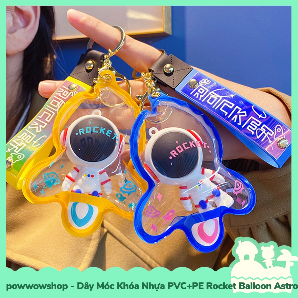 [Sẵn VN - Hỏa Tốc] Dây Móc Khóa Nhựa PVC+PE Mẫu Rocket Balloon Astronaut
