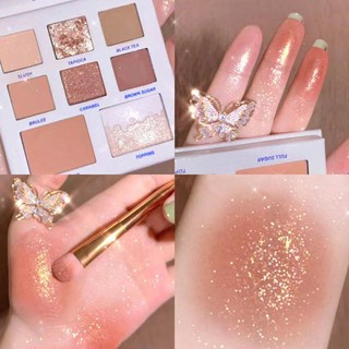 Bảng phấn mắt DIKALU màu trà sữa lấp lánh ánh ngọc trai lấp lánh