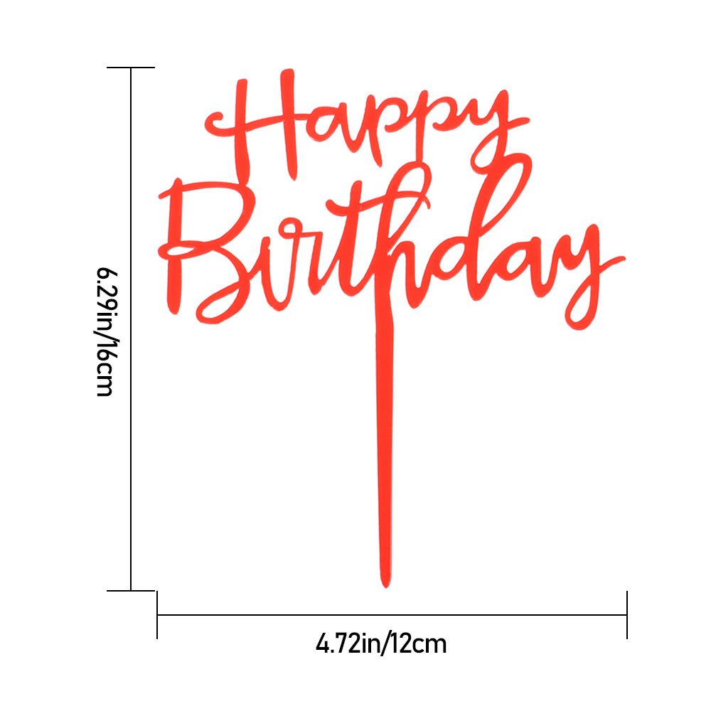 Phụ kiện trang trí bánh kem hình chữ Happy Birthday bằng acrylic tráng gương DIY