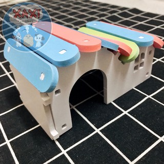 NHÀ NGỦ GỖ CẦU VỒNG CHO HAMSTER - XAXI Petshop