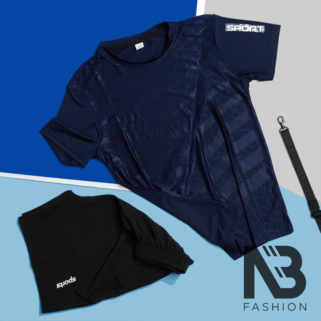 Bộ Thể Thao Nam Cộc Tay In Vân Cao Cấp, 💖FREESHIP💖, Bộ Hè Nam, Chất Thun Co Dãn 4 Chiều SPORT[NB Fashion] | BigBuy360 - bigbuy360.vn