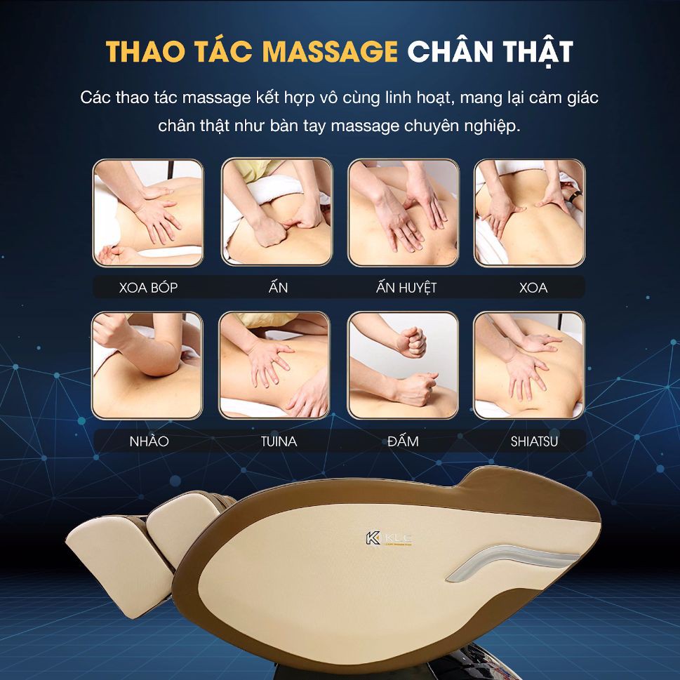 Ghế massage KLC KYKYO KY3366 - công nghệ không trọng lực, nhiệt hồng ngoại, loa bluetooth