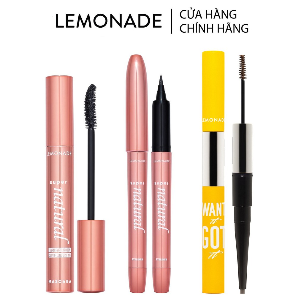 Combo trọn bộ trang điểm mắt LEMONADE gồm 01 Mascara 7.5g + 01 Eyeliner 1g + 01 Eyebrow 2.75g | BigBuy360 - bigbuy360.vn