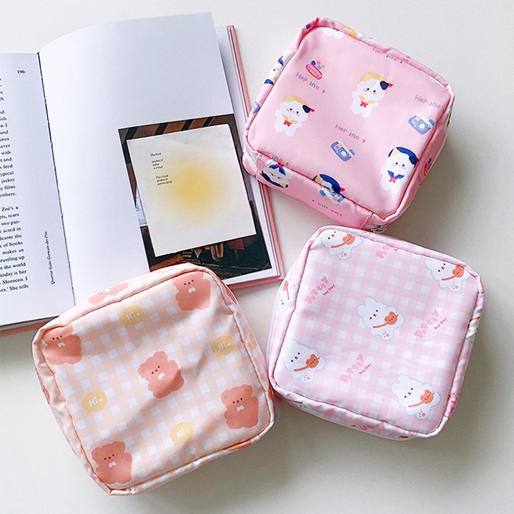 Túi đựng băng vệ sinh/đồ dùng mini chống thấm nước họa tiết hoạt hình xinh xắn