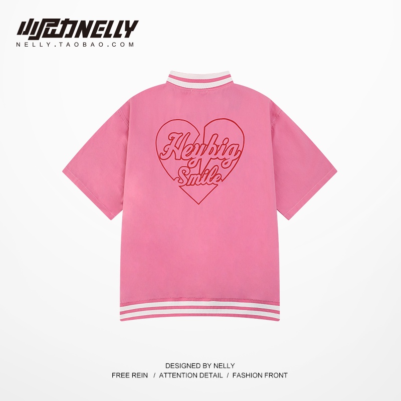 Áo khoác bóng chày Nelly Heybig tay ngắn - Smile