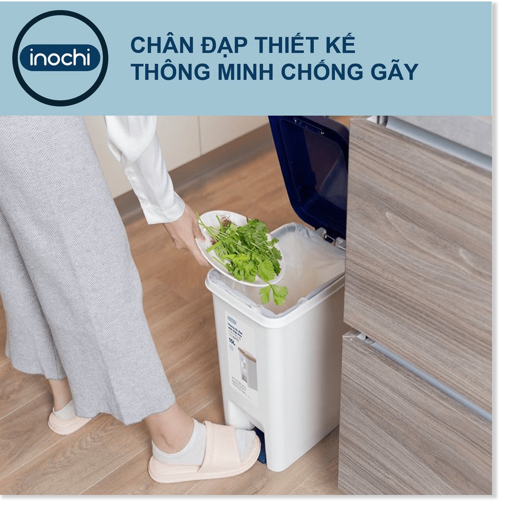 [CHÍNH HÃNG] Thùng Rác Mini -Nhựa Đạp Chân Nắp Đậy Chữ Nhật HIRO INOCHI 10 Lít Làm Sọt Rác Văn Phòng , Gia Đình TRAC10