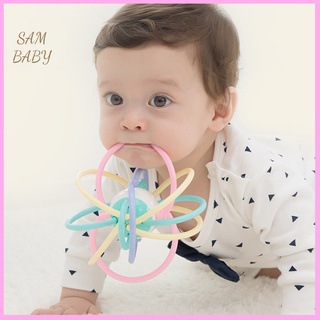 Đồ gặm nướu cho bé , xúc xắc gặm nướu cho bé silicon cao cấp , Vòng Nhai Hình Cầu an toàn Cho Bé