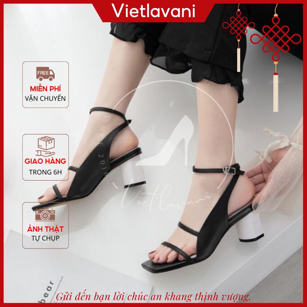 Giày sandal gót tròn cao 5 phân thời trang cao cấp S21 VIETLAVANI