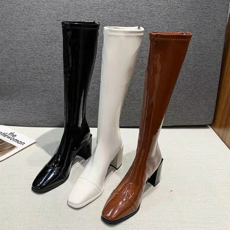 bốt gối (boot đùi) da bóng siêu ôm mũi vuông (full hộp- hàng QC) mã 269 | BigBuy360 - bigbuy360.vn