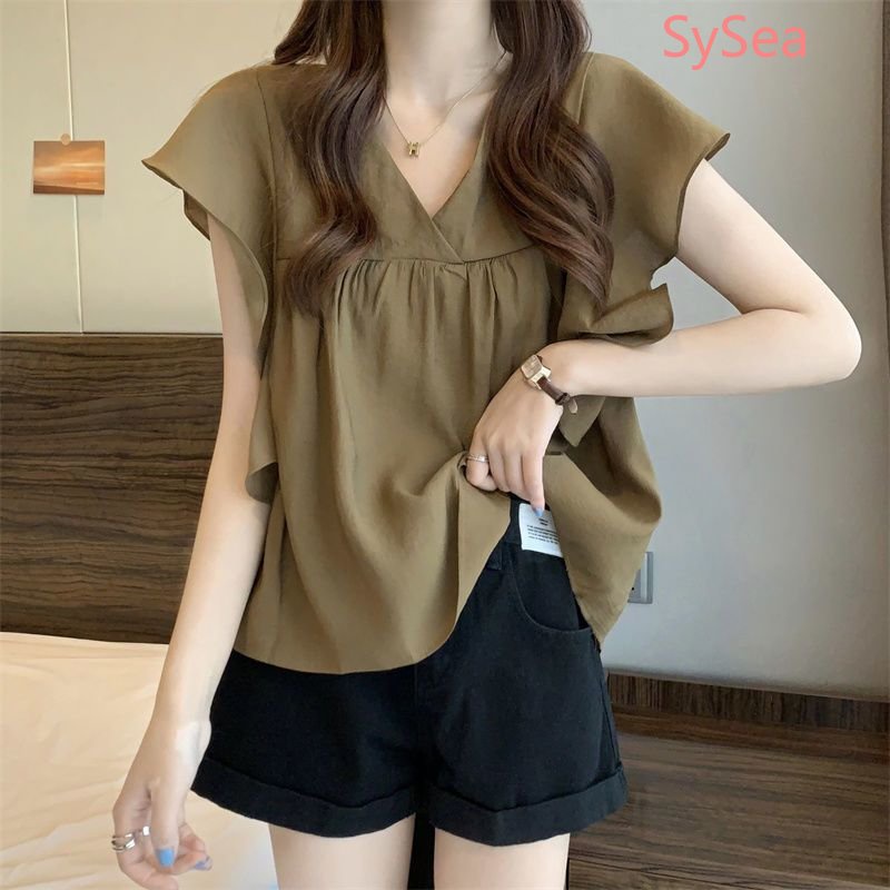Áo Sơ Mi Chiffon Plus size Phong Cách Pháp Thời Trang Mùa Hè Cho Nữ