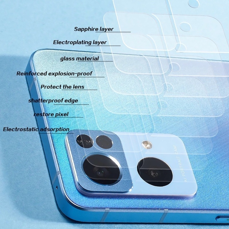 Miếng Dán Bảo Vệ Camera Sau Điện Thoại Chống Sốc Màu Đen Cho OPPO Reno 7Z 7 Pro 5G
