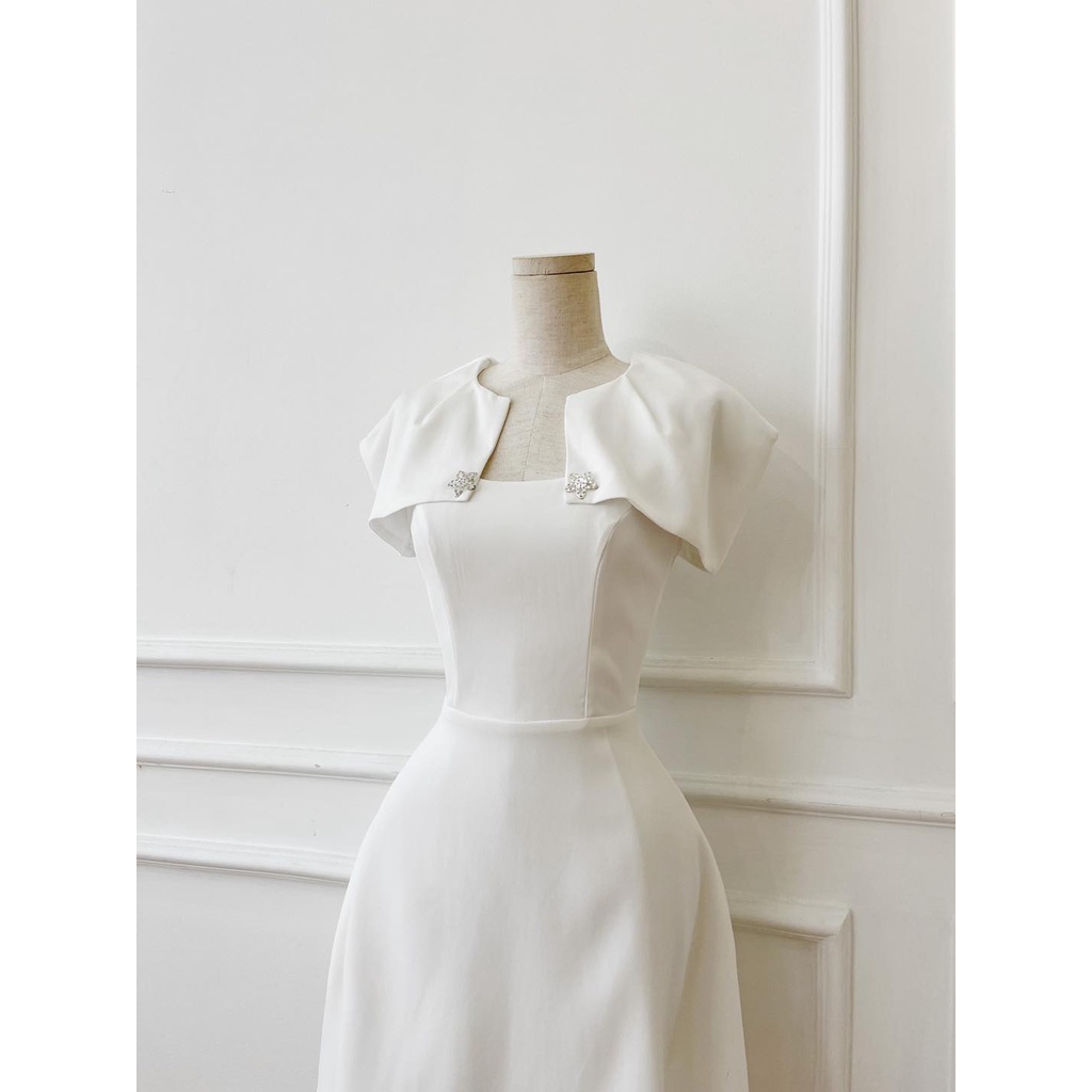 Đầm xoè tay búp hình thật