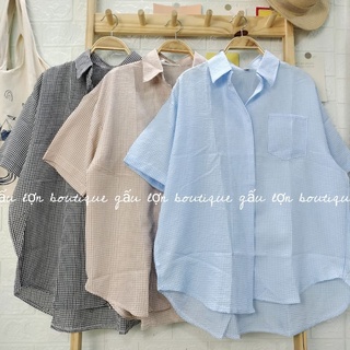 Áo sơ mi kẻ caro cộc tay túi ngực ulzzang