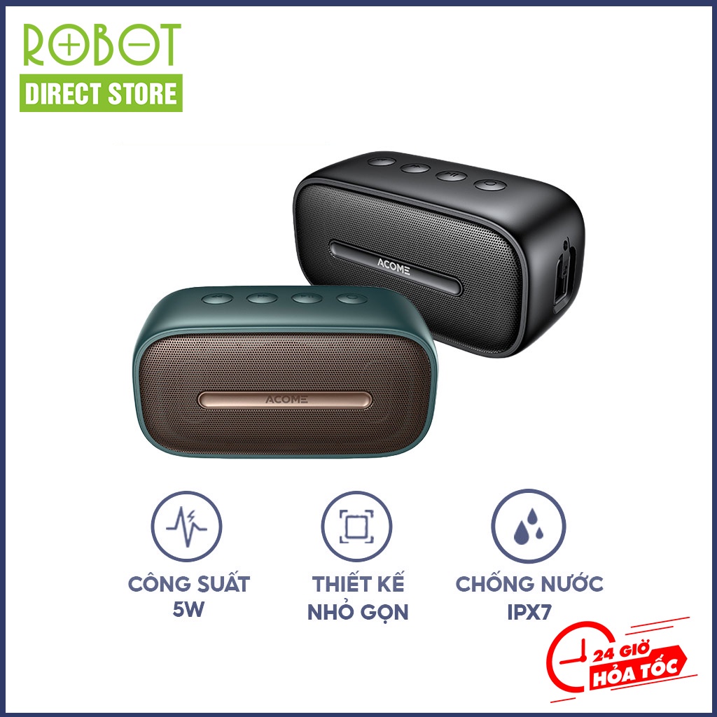 Loa Bluetooth Mini ACOME A8 Công Suất 5W Nhỏ Gọn Tiện Lợi Chống Nước IPX7 Âm Thanh Chất Lượng Cao Bass Mạnh