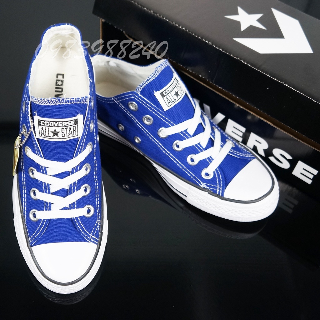 Giày Converse cổ thấp Free ship + hộp giày vải CV classic cổ điển bata canvas hàng 1.1 đủ tem, tag nam nữ. BH slippers.