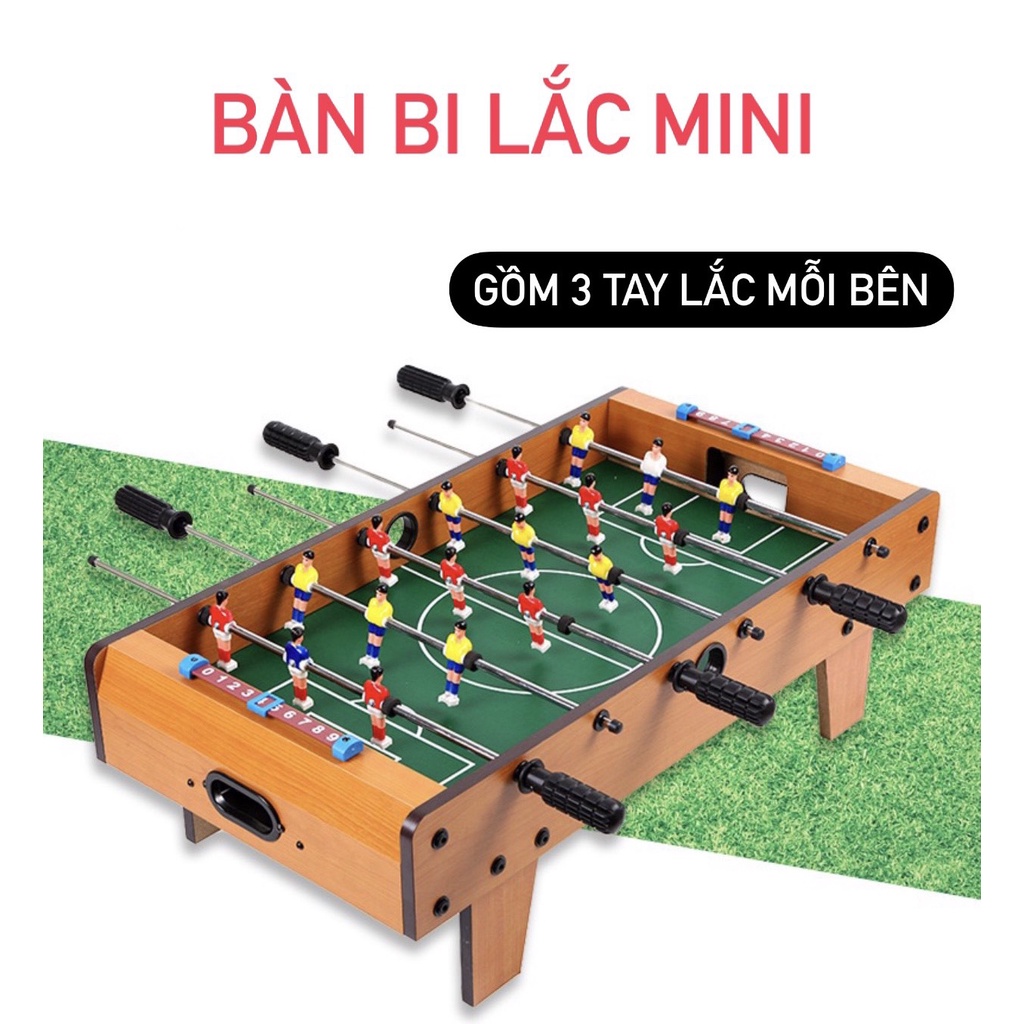 [Tặng kèm 2 bóng] Đồ chơi bàn bi lắc bóng đá mini 6 tay cầm bằng gỗ cho bé Master Kids