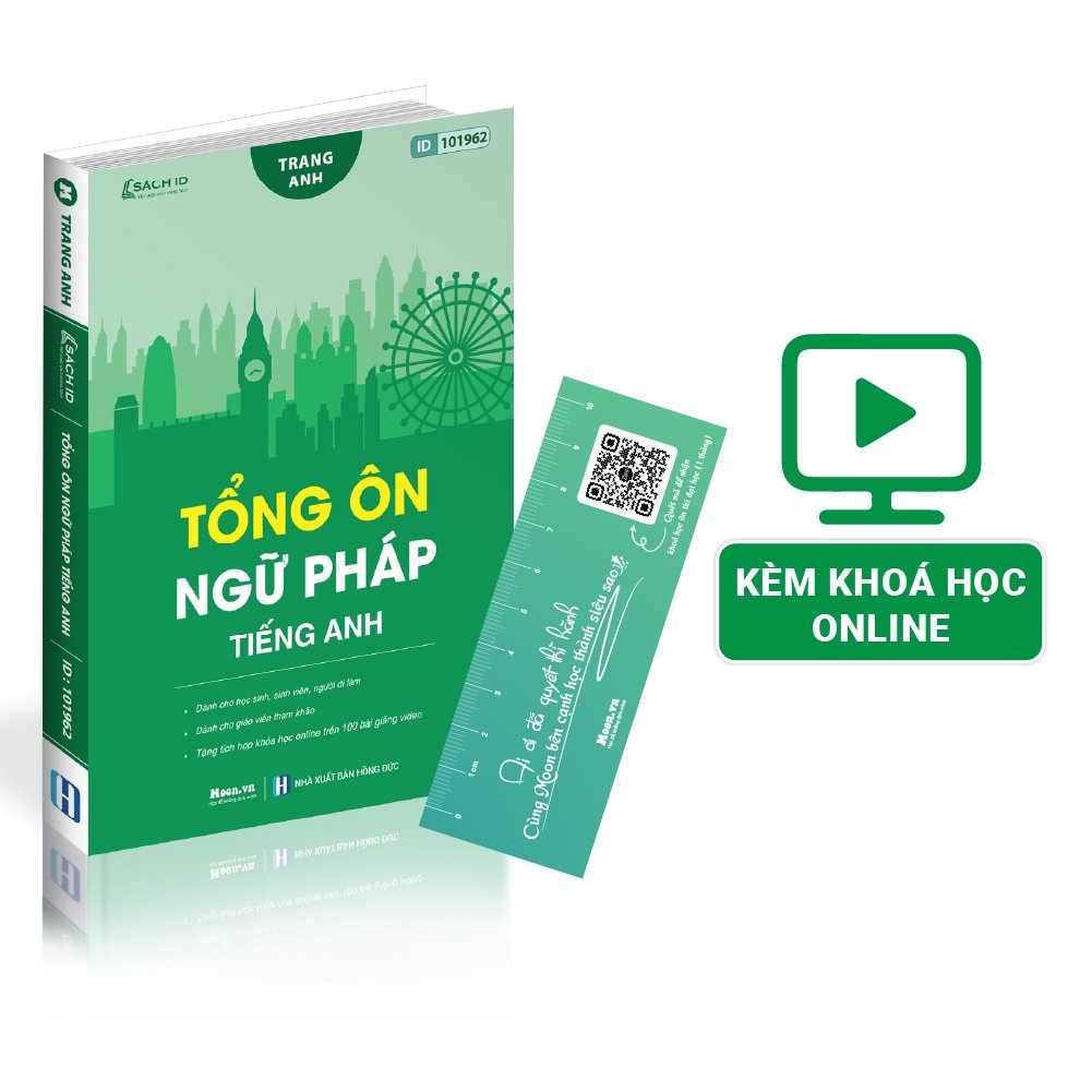 Sách Ngữ pháp Tiếng anh: Tổng ôn tiếng anh cô Trang Anh tặng kèm thước ôn thi