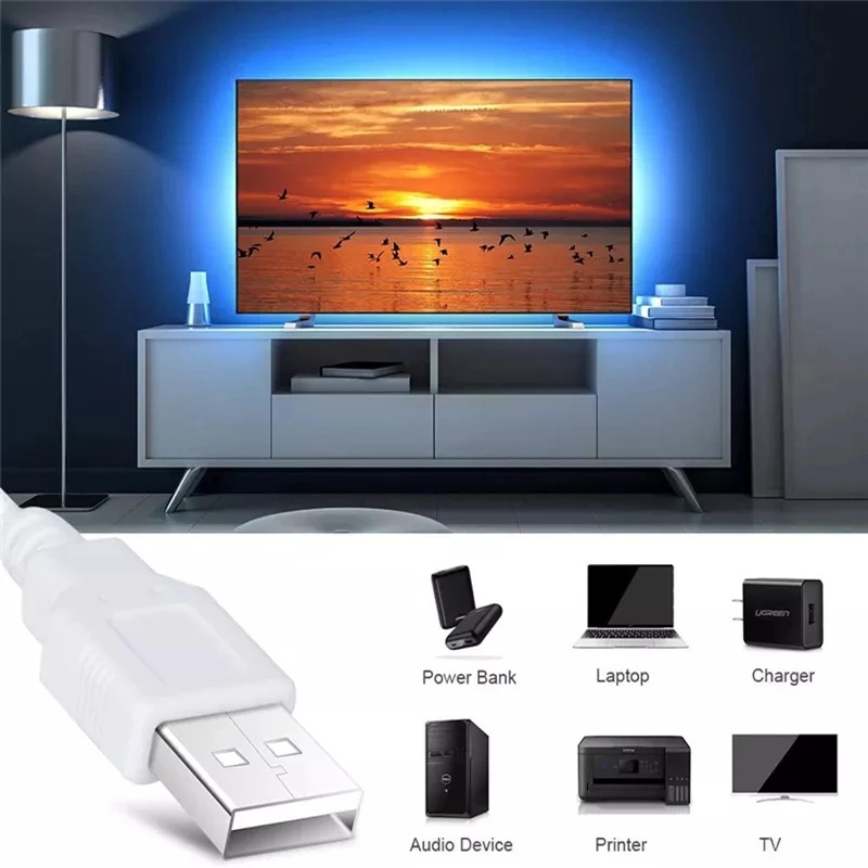 Ây đèn led Tiktok 1M/2M/3M/4M/5M/7.5M/10M RGB 16 màu thay đổi theo nhiệt độ cổng usb và điều khiển từ xa trang trí phòng khách / phòng ngủ diy