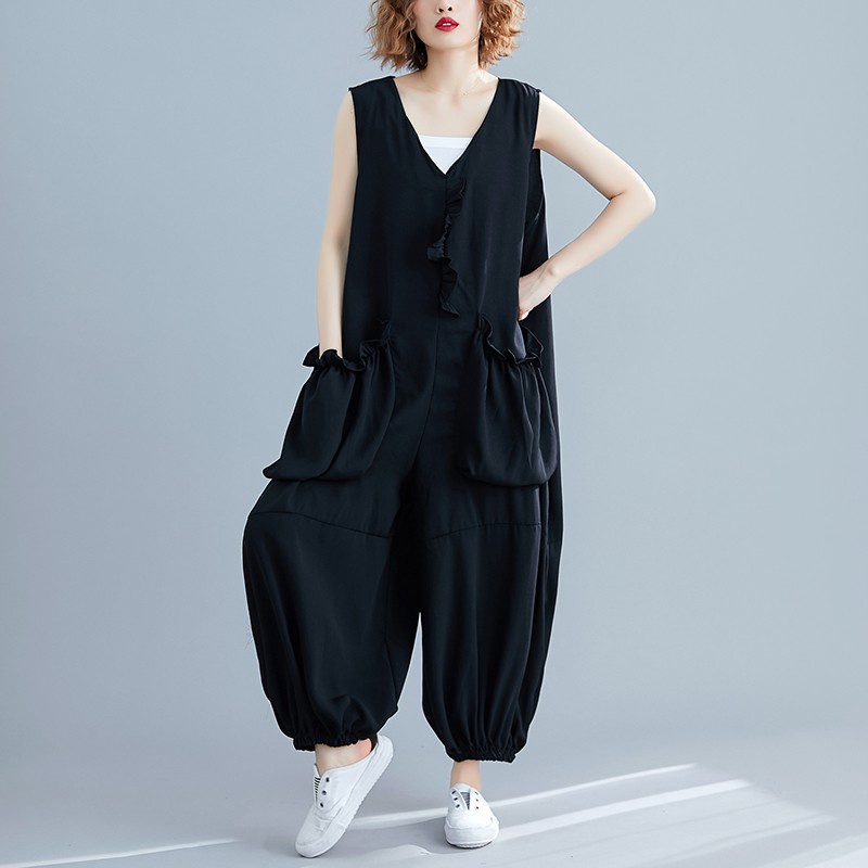 Jumpsuit Ống Rộng Cỡ Lớn 2021 Thời Trang Dành Cho Nữ