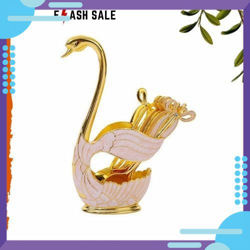 [Ở Đây Giá Rẻ] Combo Giá Đỡ Hình Thiên Nga Kèm 6 Nĩa Sang Trọng - Hàng Có Sẵn Tại Shop