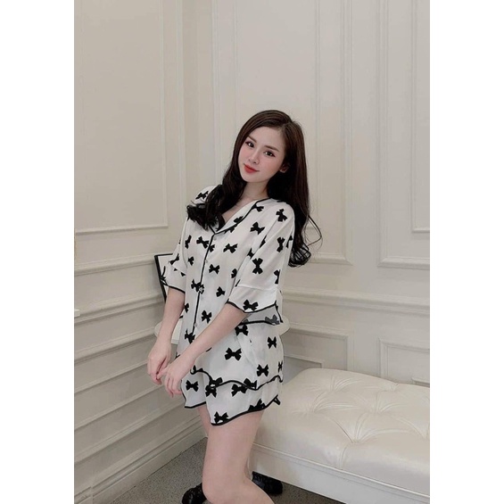 Bộ Pijama Lụa Bò Sữa Siêu Hot