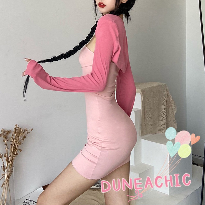 DUNEA Set Đầm Trễ Vai 2 Món Phối Bèo Nhún Thời Trang Cho Nữ