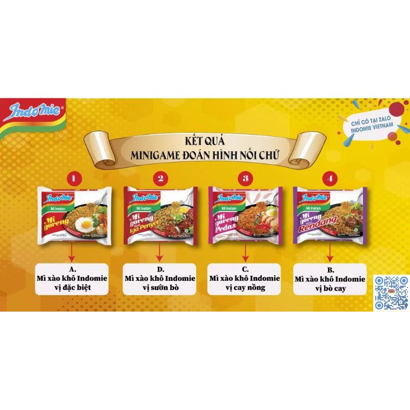 Mì xào khô / Mì trộn indomie mix 5 vị ( bò- sườn- đặc biệt - cay nồng - gà giòn) date mới nhất