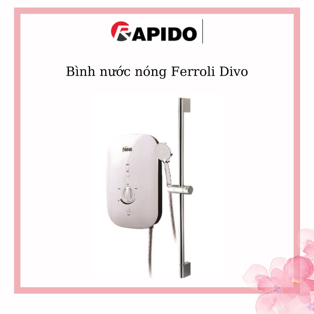 Máy Nước Nóng Trực Tiếp Ferroli Divo SSN 4.5S - Treo Tường, Chống Giật ELCB, Bảo Vệ Quá Nhiệt