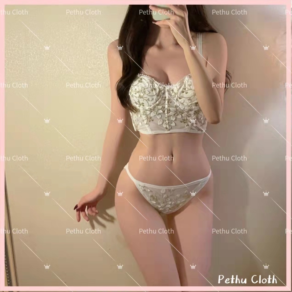 ( Q1,HCM）Sexy Đồ Ngủ nữHàn Quốc mút mỏng Áo ngực nữ gợi cảm xuyên thấu mặc trong Vest--A02
