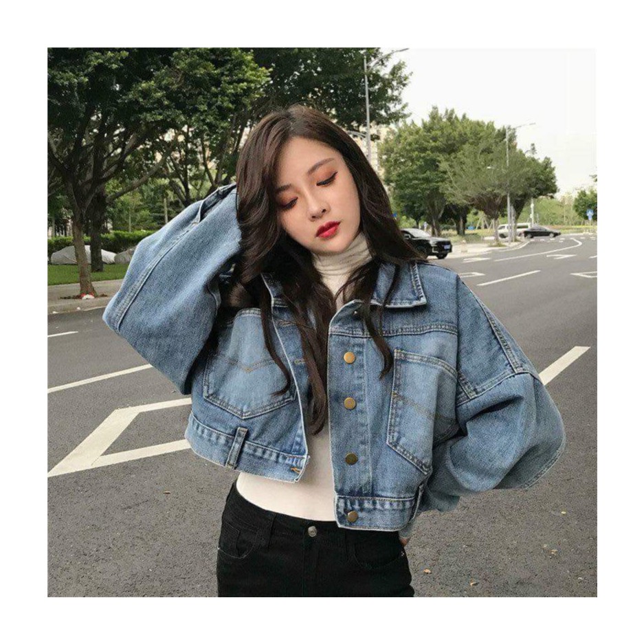 Áo khoác jean nữ 5 cúc sau lưng 3466