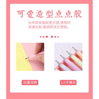 Peach Solid Glue Stick Pen Shape Candy Color Quick-drying High Viscosity Creative Students Stationery