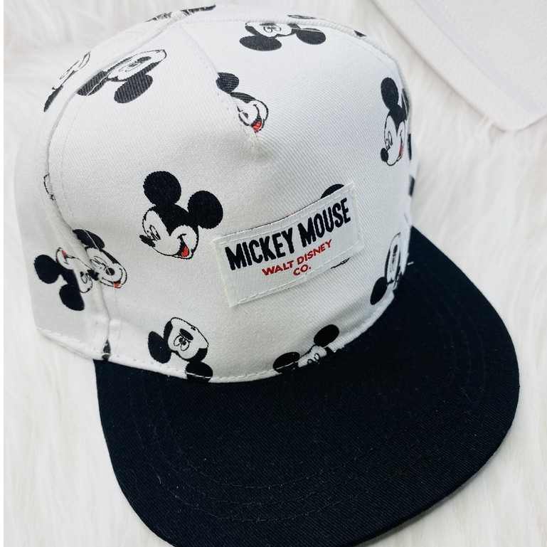 Mũ lưỡi trai cho bé yêu in hình mickey lưỡi đen