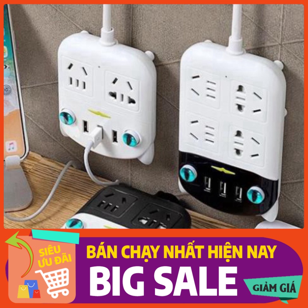 [FREE SHIP] Ổ Cắm Điện Hình Mèo Đa Tính Năng Chống Giật Điện Hàng Siêu Cao Cấp, Có Mút Dính Lên Tường Hay Bất Kỳ Ở Đâu