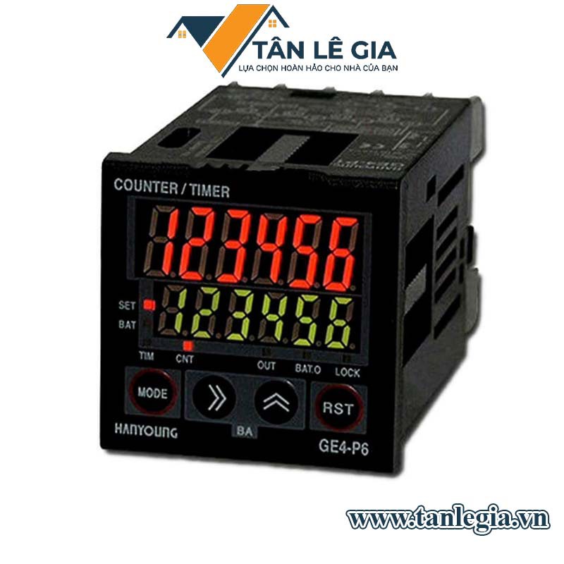 Bộ đếm đa năng dòng GE hiệu Hanyoung với các mã thông dụng khác như GE3-P61A, GE3-P62A, GE4-P61A, GE4-P62A, GE6-P61A, GE