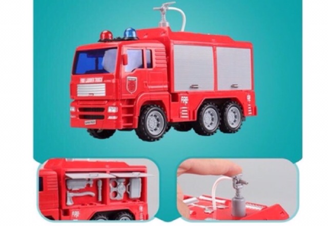 PHUN NƯỚC THẬT : Combo 2 xe cứu hỏa bộ 2 xe cứu hỏa đồ chơi ô tô cứu hỏa