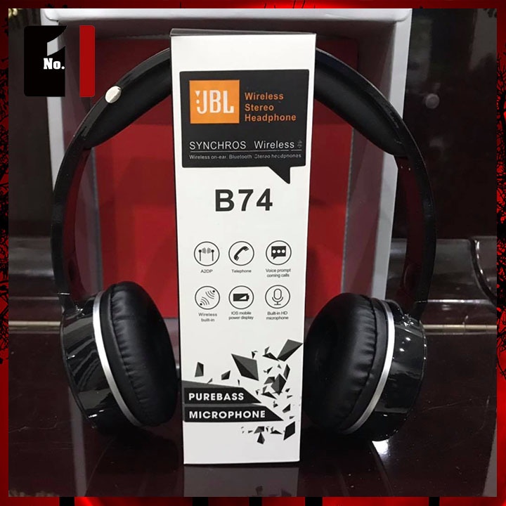 Tai Nghe Headphone Chụp Tai Bluetooth JBL B74 Tai Nghe Nhạc Điện Thoại Có Mic Úp Tai Không Dây