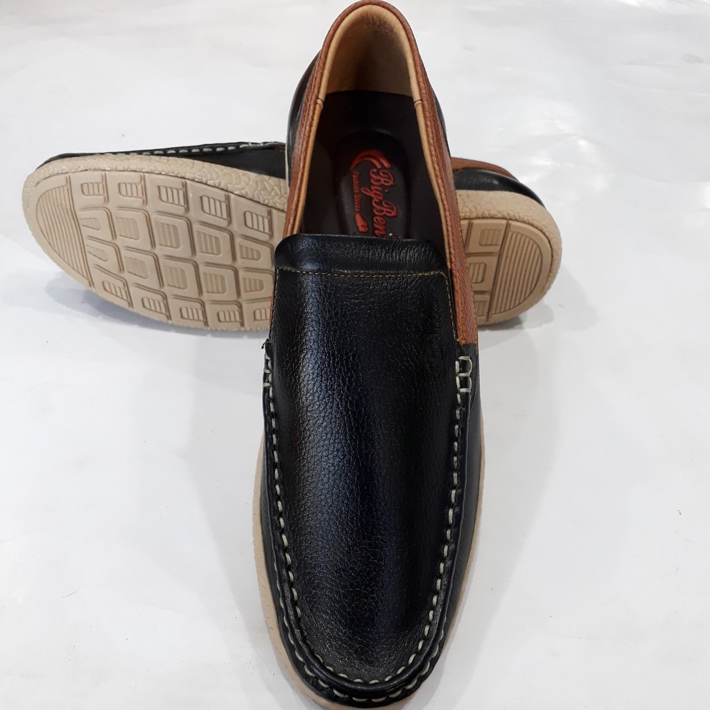 Giày Lười Da Nam Da Bò Thật Khâu Đế Cao Cấp HKT Shop GM329