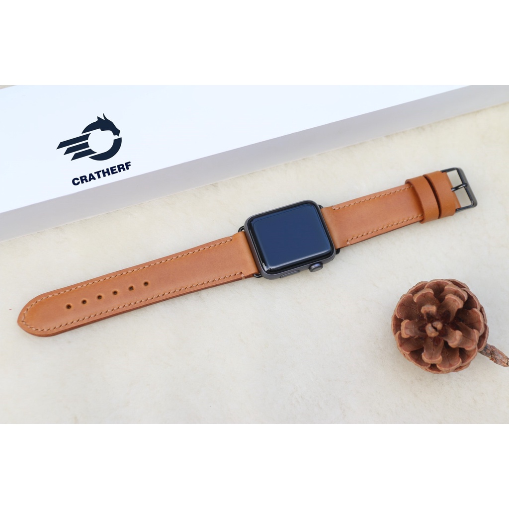 Dây da Handmade cho đồng hồ thông minh AW Da Bò Pullup Khóa Thép 316L Dành Cho Series SE 7| 6 | 5 | 4 | 3 | 2 | 1