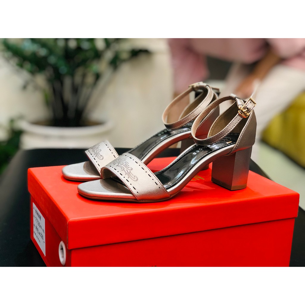 Dép nữ gót vuông VNXK, Sandal nữ công sở 5cm.
